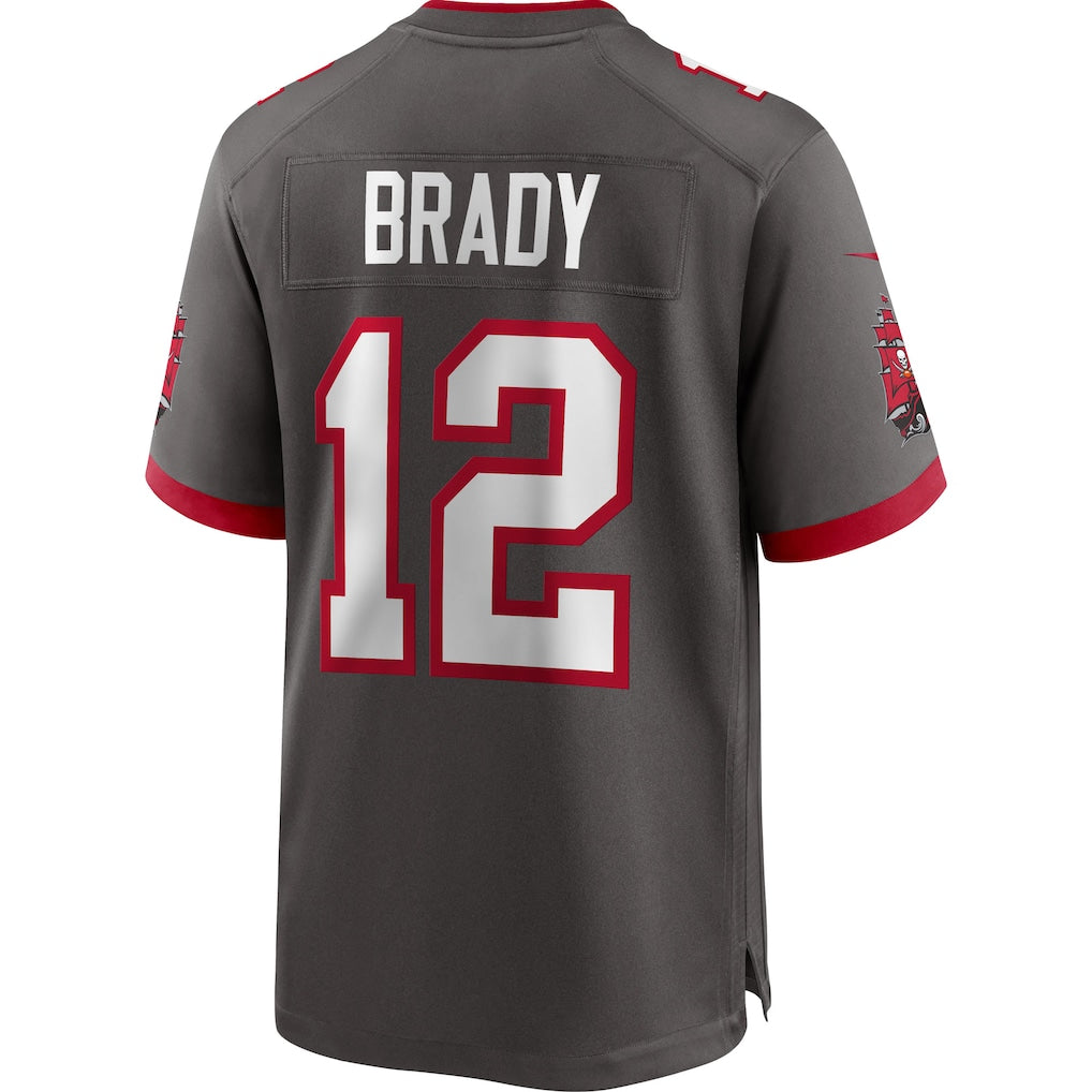 TB.Buccaneers #12 Tom Brady Alternate - Game Stitched Football Jersey - Pewter