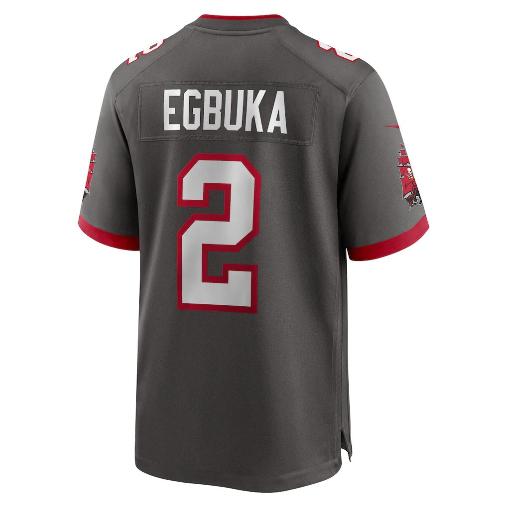 TB.Buccaneers #2 Emeka Egbuka Pewter Alternate Game Player Football Jersey MAROU