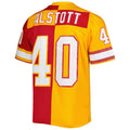 TB.Buccaneers #40 Mike Alstott Mitchell & Ness Orange-Red Split Legacy Replica Jersey