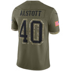 TB.Buccaneers #40 Mike Alstott Olive Salute To Service Retired Player Limited Jersey