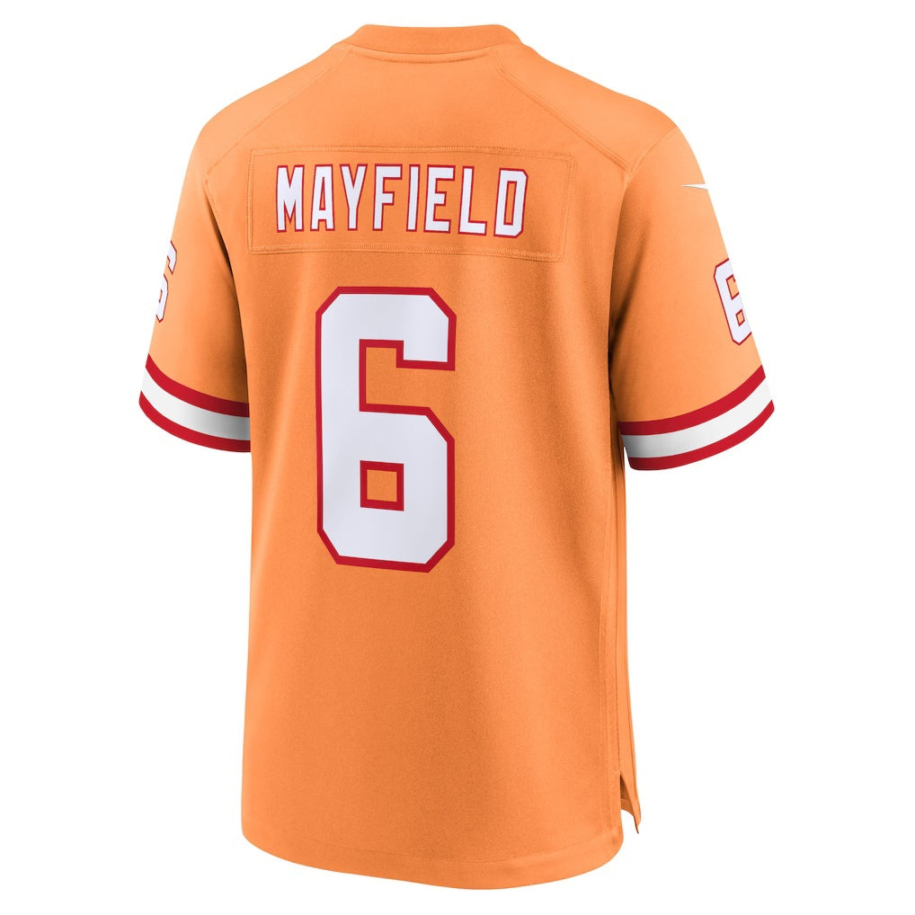 TB.Buccaneers #6 Baker Mayfield Orange Throwback Game Jersey