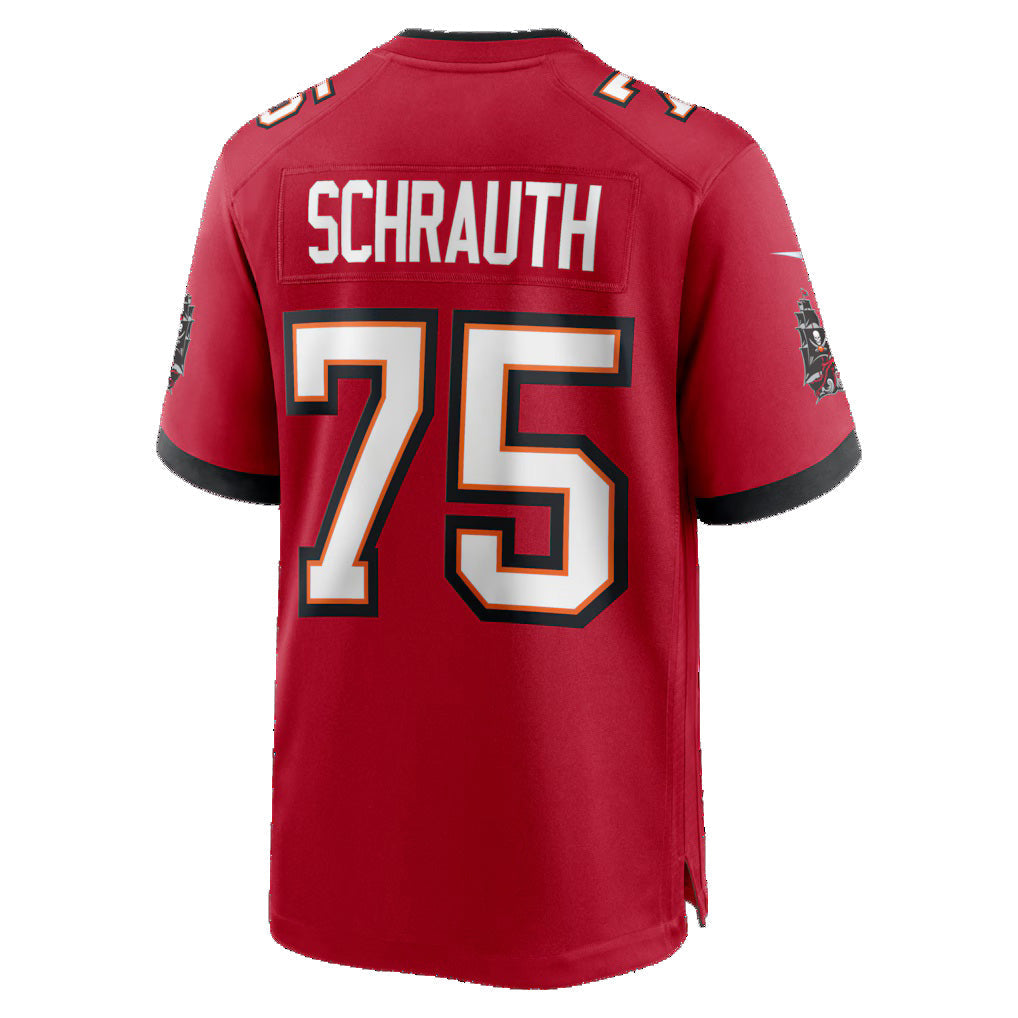 TB.Buccaneers #75 Billy Schrauth Red Team Game Stitched Football Jersey
