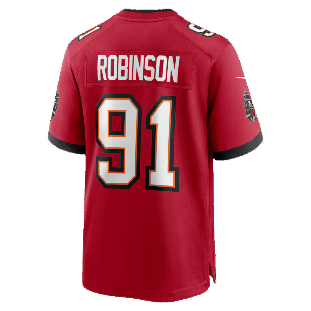 TB.Buccaneers #91 A'Shawn Robinson Red Team Game Stitched Football Jersey