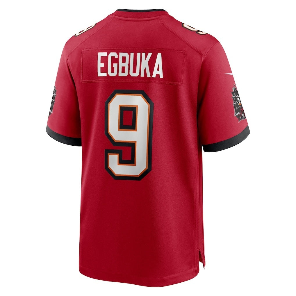 TB.Buccaneers #9 Emeka Egbuka Red Team Game Stitched Football Jersey