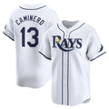 Tampa Bay Rays #13 Junior Caminero White Home Limited Player Baseball Jersey