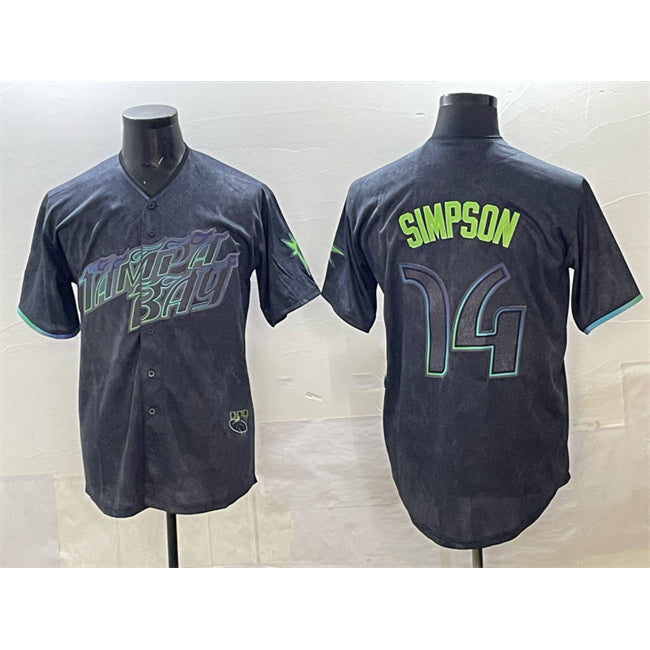 Tampa Bay Rays #14 Chandler Simpson Charcoal 2024 City Connect Limited Stitched Baseball Jersey
