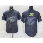 Tampa Bay Rays #15 Josh Lowe Charcoal 2024 City Connect Limited Stitched Baseball Jersey