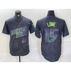 Tampa Bay Rays #15 Josh Lowe Number Charcoal 2024 City Connect Limited Stitched Baseball Jersey