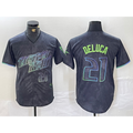 Tampa Bay Rays #21 Jonny DeLuca Number Charcoal 2024 City Connect Limited Stitched Baseball Jersey