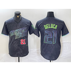 Tampa Bay Rays #21 Jonny DeLuca Number Charcoal 2024 City Connect Limited Stitched Baseball Jersey