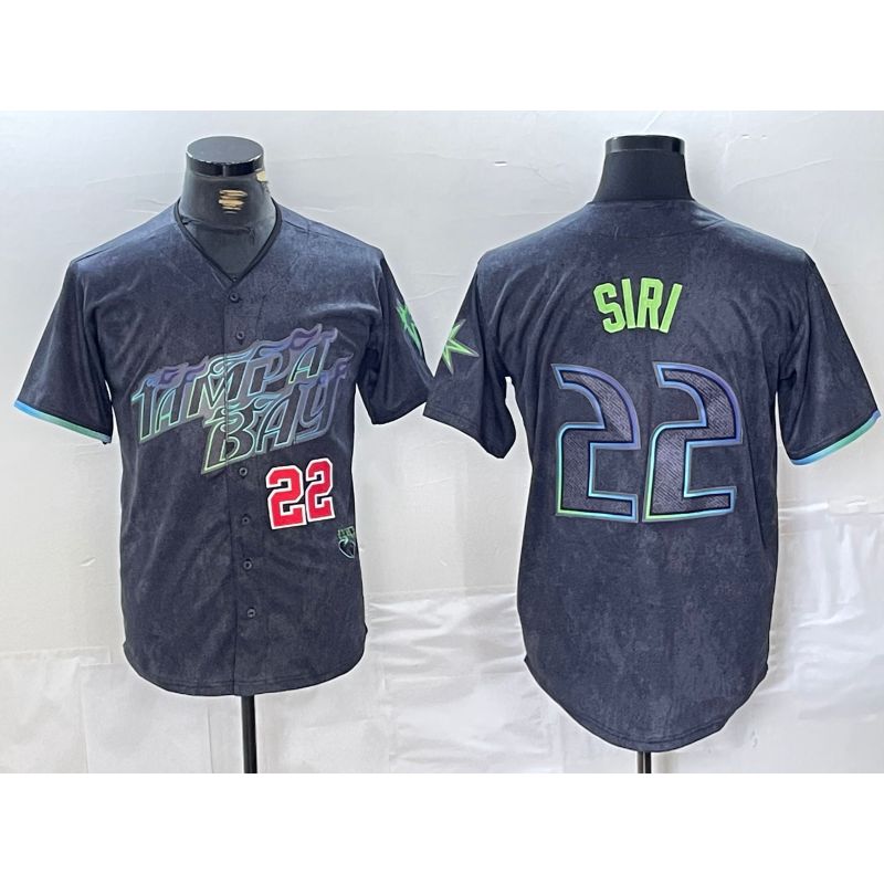 Tampa Bay Rays #22 Jose Siri Number Charcoal 2024 City Connect Limited Stitched Baseball Jersey