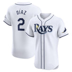 Tampa Bay Rays #2 Yandy Diaz White Home Elite Player Baseball Jersey