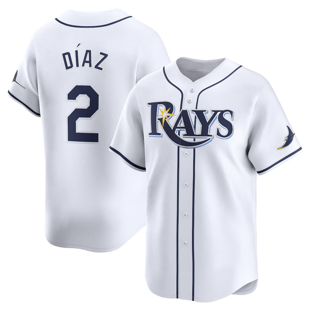 Tampa Bay Rays #2 Yandy Diaz White Home Limited Player Baseball Jersey
