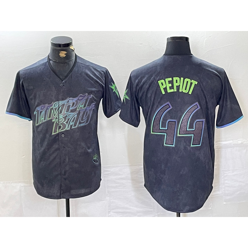 Tampa Bay Rays #44 Ryan Pepiot Charcoal 2024 City Connect Limited Cool Baseball Jersey