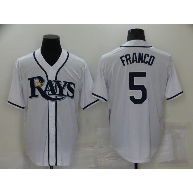 Tampa Bay Rays #5 Wander Franco White Stitched Cool Baseball Jersey