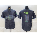 Tampa Bay Rays #8 Brandon Lowe Charcoal 2024 City Connect Limited Cool Baseball Jersey