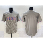 Texas Rangers Blank Gray With Patch Cool Base Stitched Baseball Jersey