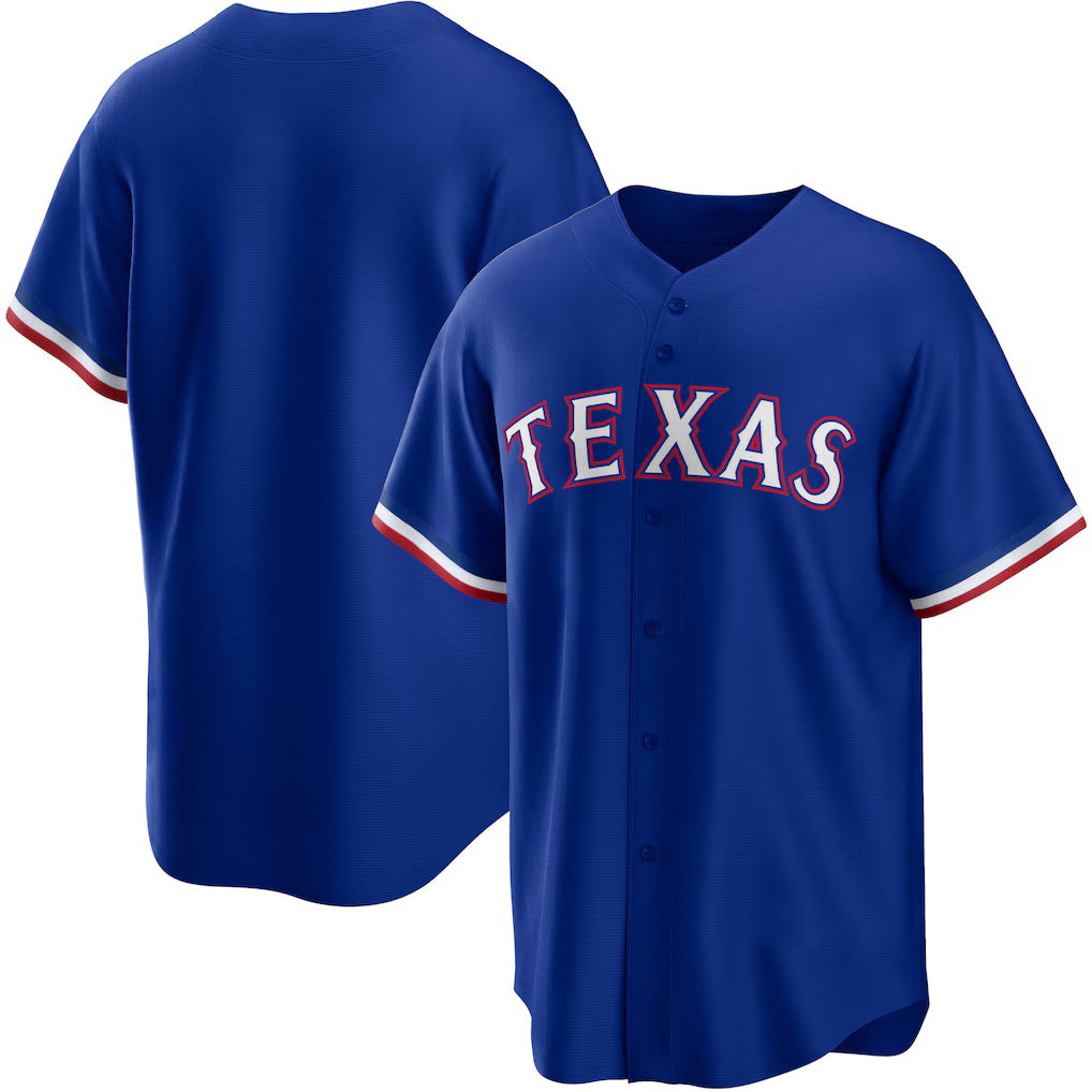 Texas Rangers Royal Alternate Replica Team Logo Baseball Jersey