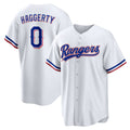 Texas Rangers #0 Sam Haggerty White Home Replica Baseball Jersey