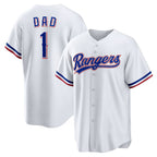 Texas Rangers  #1 Dad Home White Replica Baseball Jersey