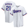 Texas Rangers #21 Jake Burger White Home Replica Baseball Jersey