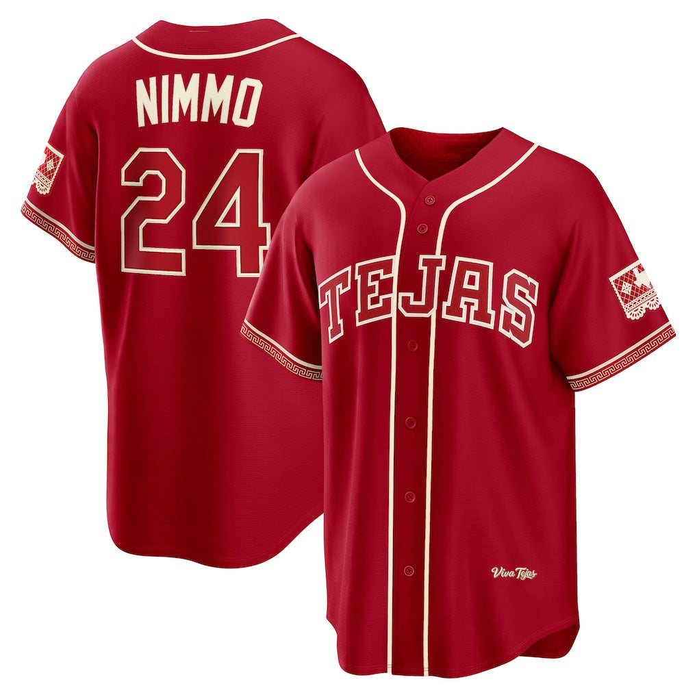Texas Rangers #24 Brandon Nimmo Red 2026 City Connect Stadium Baseball Jersey