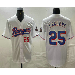 Texas Rangers #25 Jose Leclerc Number White 2024 Gold Collection Limited Cool Baseball Jersey