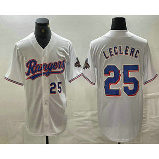 Texas Rangers #25 Jose Leclerc Number White 2024 Gold Collection Limited Cool Baseball Jersey
