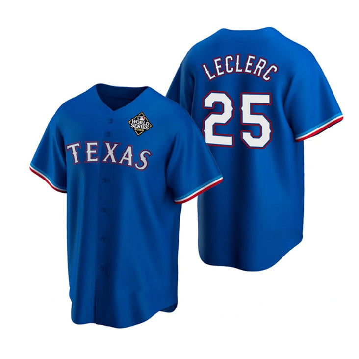 Texas Rangers #25 José Leclerc Royal 2023 World Series Stitched Baseball Jersey