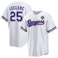 Texas Rangers #25 José Leclerc White 2023 World Series Stitched Baseball Jersey