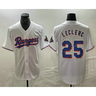 Texas Rangers #25 Jose Leclerc White 2024 Gold Collection Limited Cool Baseball Jersey