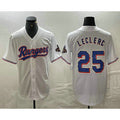 Texas Rangers #25 Jose Leclerc White 2024 Gold Collection Limited Cool Baseball Jersey