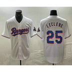 Texas Rangers #25 Jose Leclerc White 2024 Gold Collection Limited Cool Baseball Jersey