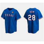 Texas Rangers #28 Jonah Heim Royal 2023 World Series Stitched Baseball Jersey