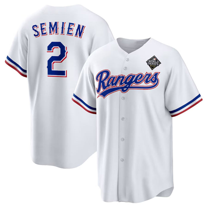 Texas Rangers #2 Marcus Semien 2023 White World Series Stitched Baseball Jersey