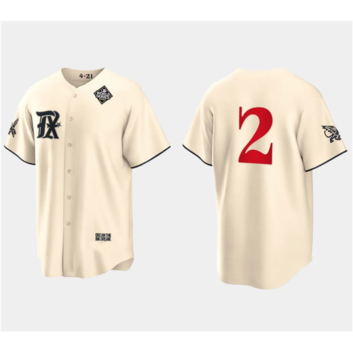 Texas Rangers #2 Marcus Semien Cream 2023 World Series City Connect Stitched Baseball Jersey
