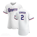 Texas Rangers #2 Marcus Semien White Stitched Flex Baseball Jersey