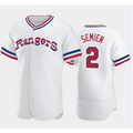 Texas Rangers #2 Marcus Semien White Stitched Flex Baseball Jersey