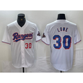 Texas Rangers #30 Nathaniel Lowe Number White 2024 Gold Collection Limited Cool Baseball Jersey