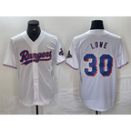 Texas Rangers #30 Nathaniel Lowe White 2024 Gold Collection Limited Cool Baseball Jersey