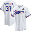 Texas Rangers #31 Max Scherzer 2023 White World Series Stitched Baseball Jersey