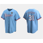 Texas Rangers #31 Max Scherzer Blue 2023 World Series Stitched Baseball Jersey