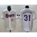 Texas Rangers #31 Max Scherzer Number White 2023 World Series Champions Cool Baseball Jersey