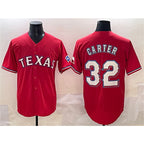 Texas Rangers #32 Evan Carter Red Cool Base Stitched Baseball Jersey