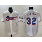 Texas Rangers #32 Evan Carter White 2023 World Series Champions Cool Baseball Jersey