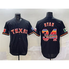 Texas Rangers #34 Nolan Ryan Black Mexico Limited Stitched Baseball Jersey