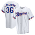 Texas Rangers #36 Wyatt Langford White Home Replica Baseball Jersey