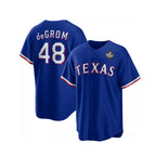 Texas Rangers #48 Jacob DeGrom Royal 2023 World Series Cool Base Stitched Baseball Jersey