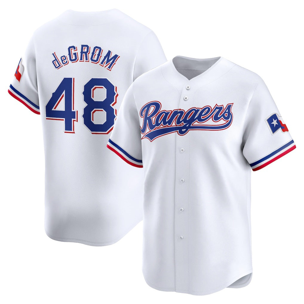 Texas Rangers #48 Jacob deGrom White Home Limited Player Baseball Jersey