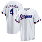Texas Rangers #4 Joc Pederson White Home Replica Baseball Jersey